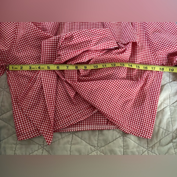 Maison Cleo Julie blouse red gingham top *small blemish* - Picture 15 of 16